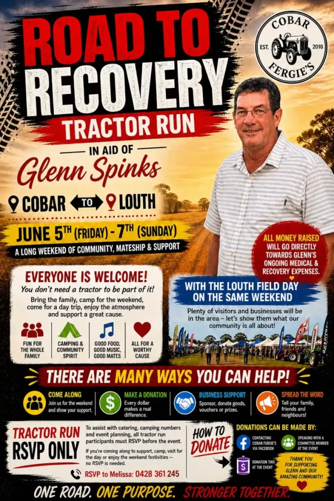 Cobar Fergies Tractor Run Cobar to Louth